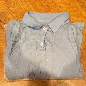 Men’s casual loose and comfortable textured short-sleeved shirt